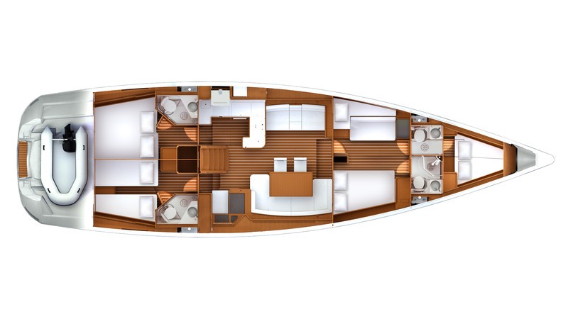 Jeanneau 57 Riss / Deckplan